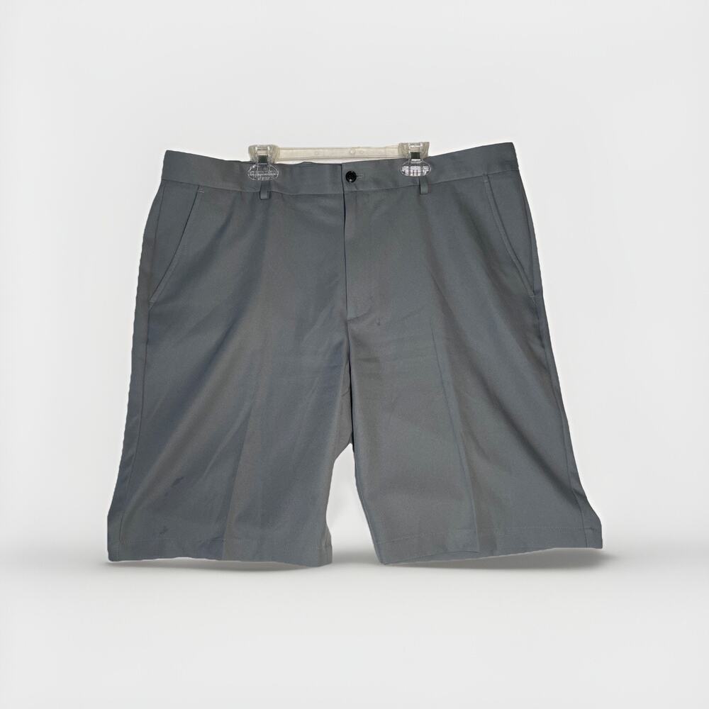 Greg Norman Golf Shorts Men's 38 Solid Flat Front Gray Casual